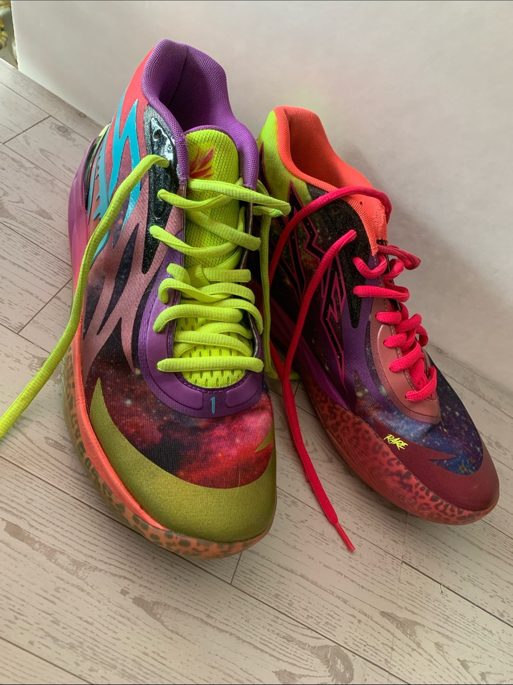 Puma Multicolor Athletic Shoes with Neon Green & Hot Pink Accents